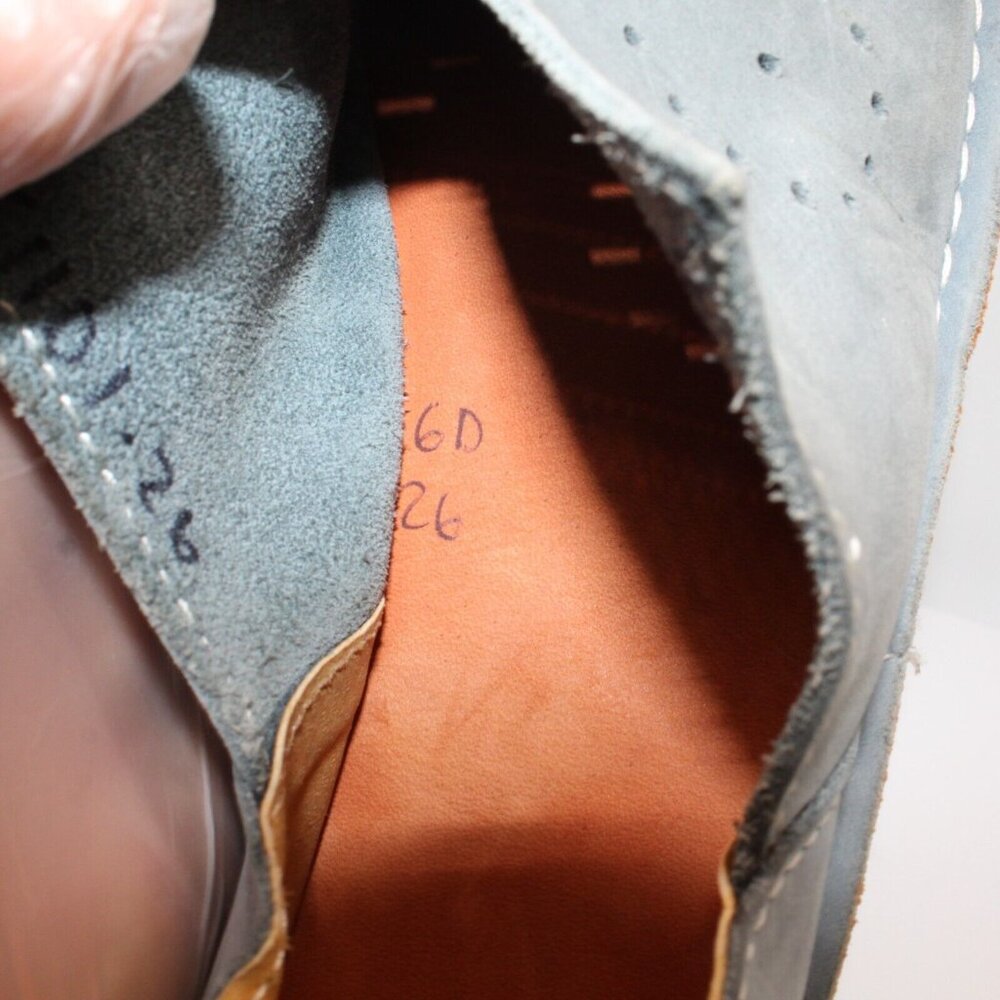 Turkish Size EU 41 US 10.5 Blue Suede Leather Handmade Loafer Slip On Shoes - Picture 11 of 12